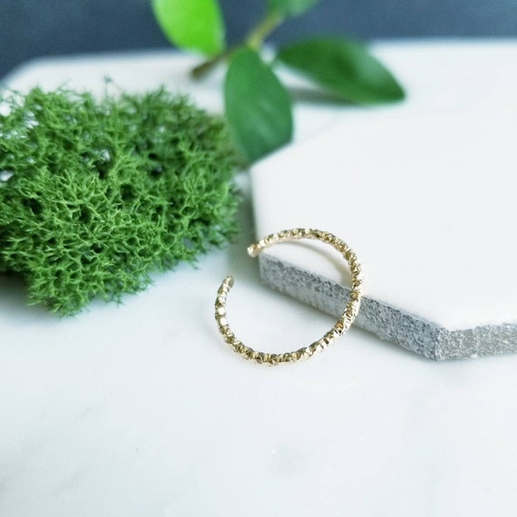 14K Yellow GoldFilled Sparkling Toe Ring- Faceted Goldfill Wire- Body Jewelry, Summer Jewelry