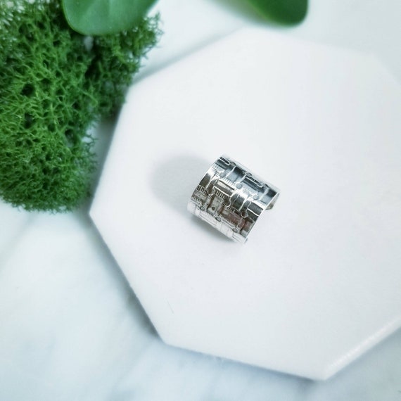 Wide Basket Weave Sterling Silver Ear Cuff - Handmade in Canada