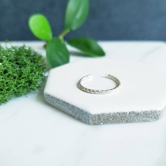 Sparkling Sterling Silver Toe Ring: Faceted Wire, Handmade