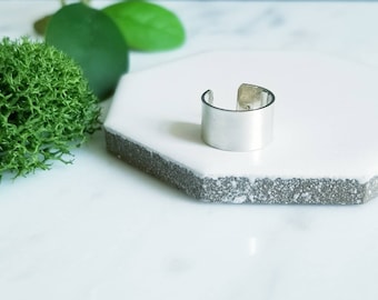 Wide Sterling Silver Ear Cuff - Matte Brushed Finish