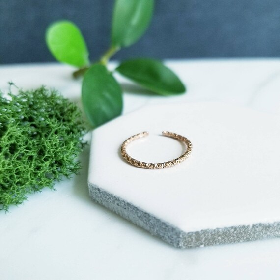 14K Rose GoldFilled Sparkling Toe Ring- Faceted Goldfill Wire- Body Jewelry, Summer Jewelry