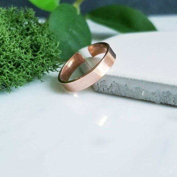 Plain Wide Flat 3mm Copper Toe Ring