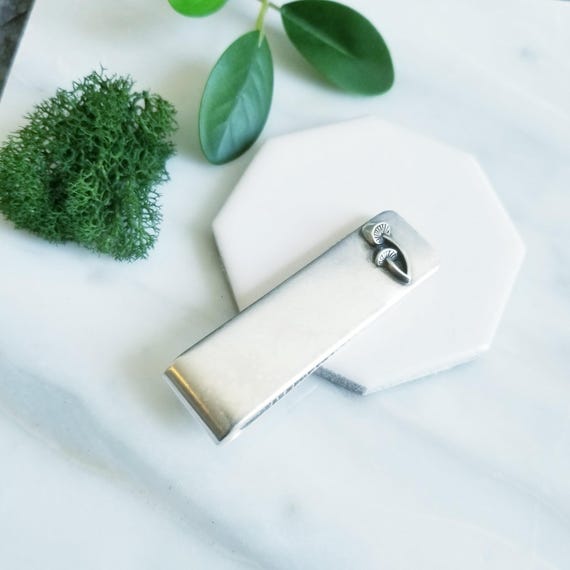 Sterling silver Mushroom Money Clip- Forestcore, Woodsy Weddings