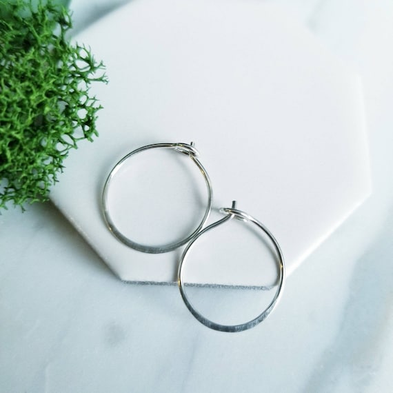 Sterling Silver Sleeper Hoop Earrings in Small huggies