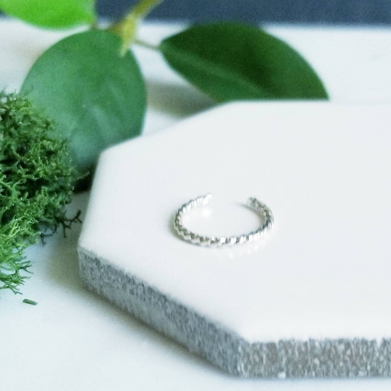 Sterling Silver Twist Ear Cuff Faux Piercing Nose Ring