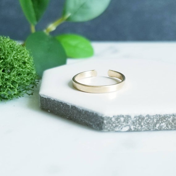 14K Yellow Gold Fill Toe Ring- Flat -2mm