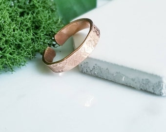 3mm Copper Toe Ring- Silk Texture