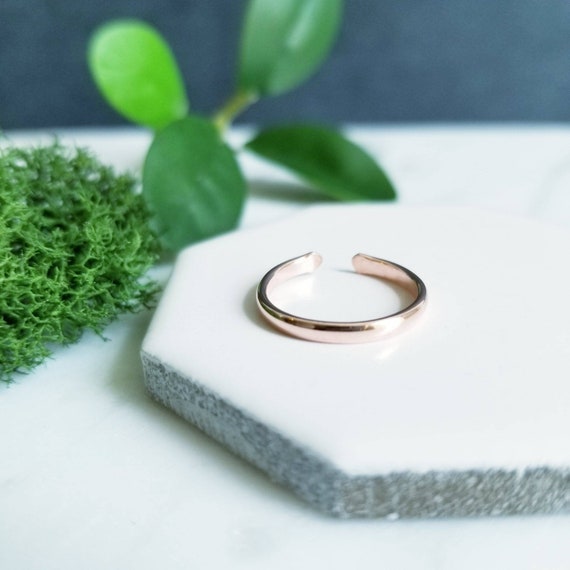 Red Copper  Toe Ring- Slim Half Round