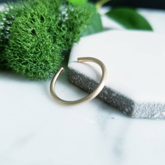 14K Yellow Gold Fill Toe Ring Matte Finish Round Wire