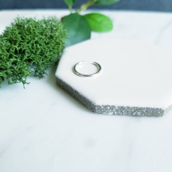 Round Wire Sterling Silver Ear Cuff  or Fake Nose Ring Body Jewelry