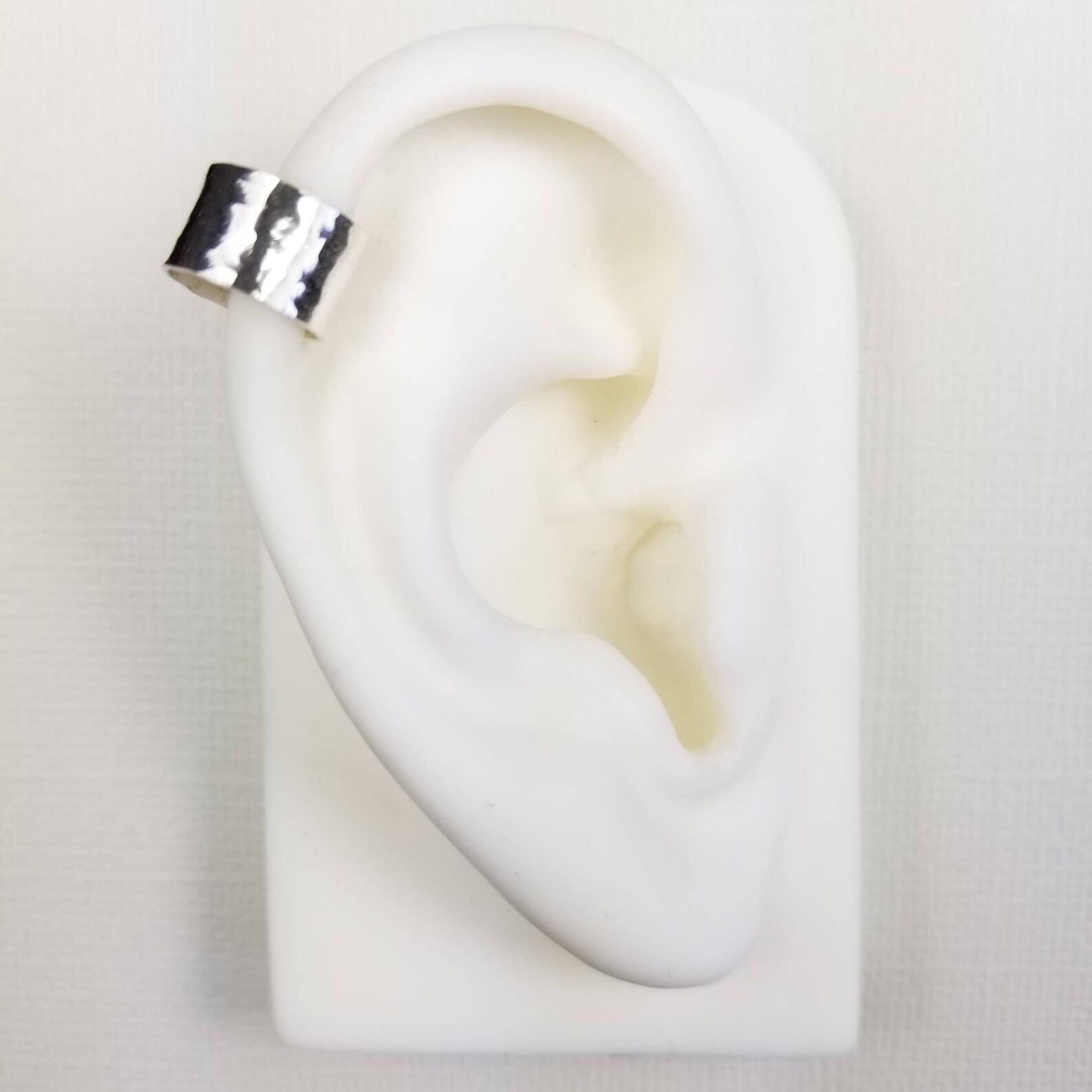 Sterling Silver Ear Cuff Wide Hammered 6mm body jewelry Etsy