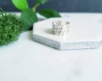 Dragon Scales Wide Sterling Silver Ear Cuff- Faux Piercing