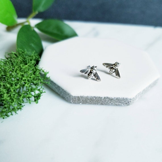 Honey Bee Sterling Silver Post Earrings- Spring Fashion