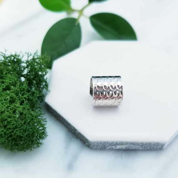 Extra Wide Sterling Silver Dragon Scale Ear Cuff