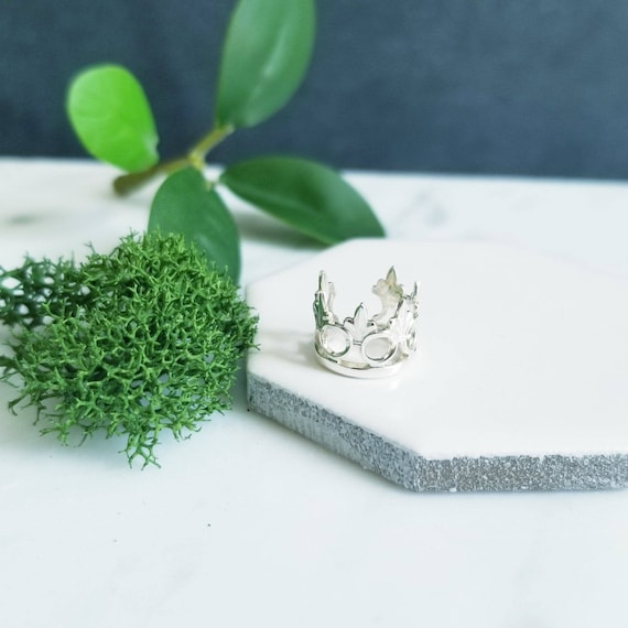 Sterling Silver Royal Crown Ear Cuff: Faux Piercing