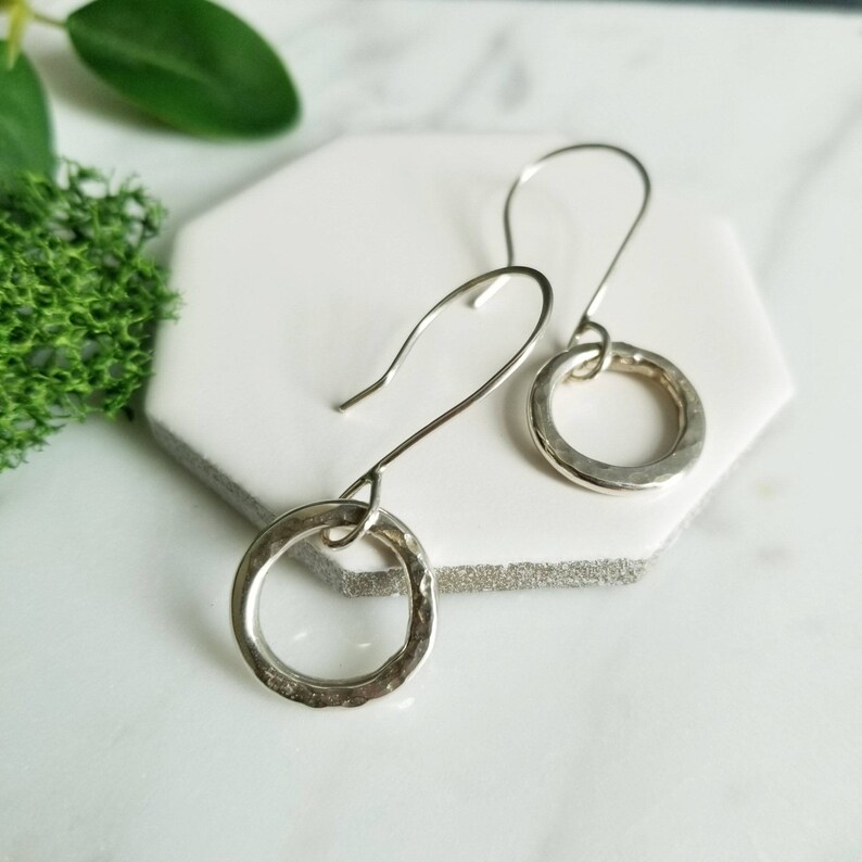 Tito Silver Circle Drop Earrings