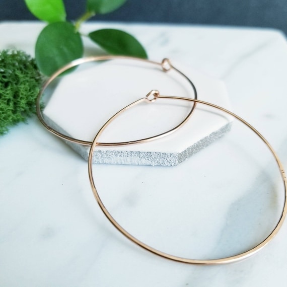 Large 14K Rose Gold Filled Hoop Earrings