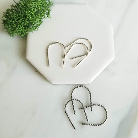 Sterling Silver Open Arch Earrings: Minimalist U-Shape Hoops