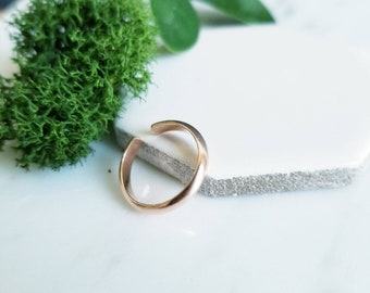 14K Rose Gold Fill Toe Ring- Wide Half Round -2.5mm