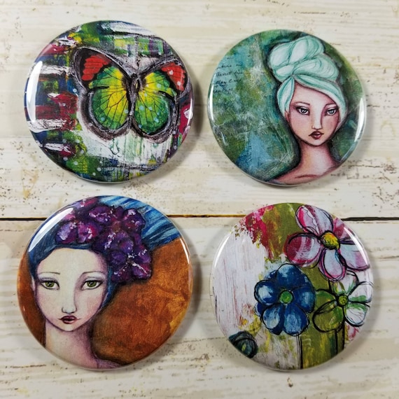 Original Artwork faces Pocket Mirror