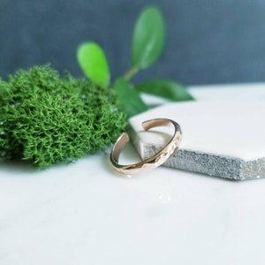 Hammered 14K Rose Gold Fill Toe Ring- Wide Half Round -2.5mm