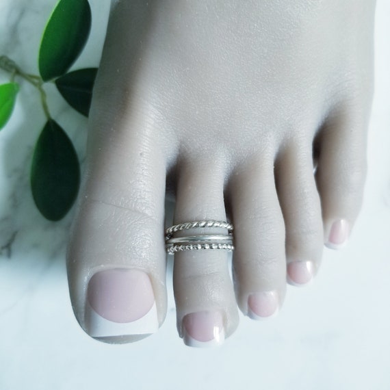 Twisted Sterling Silver Toe Ring - Handmade Adjustable Jewelry