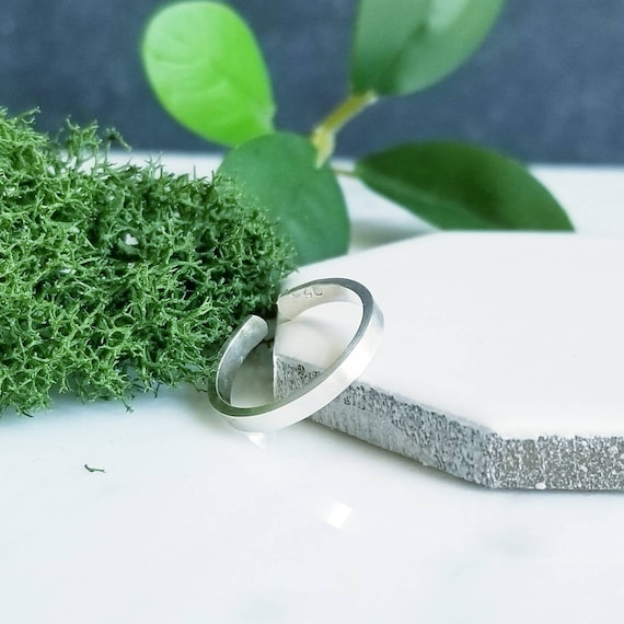 Handmade Sterling Silver Toe Ring: 2mm  Brushed Finish, Minimalist Style