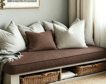 Brown Cotton Cushions,Window Bench Cotton Cushion Indoor,Customized Cotton Bench Cushions,Window Bench Cushion.