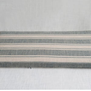 Grey Stripe Cotton Cushion,Window Seat Cotton Linen Cushion,Custom Shape and Size Cushion,Foam Filled Cushion,Bay Window Seat Cushion