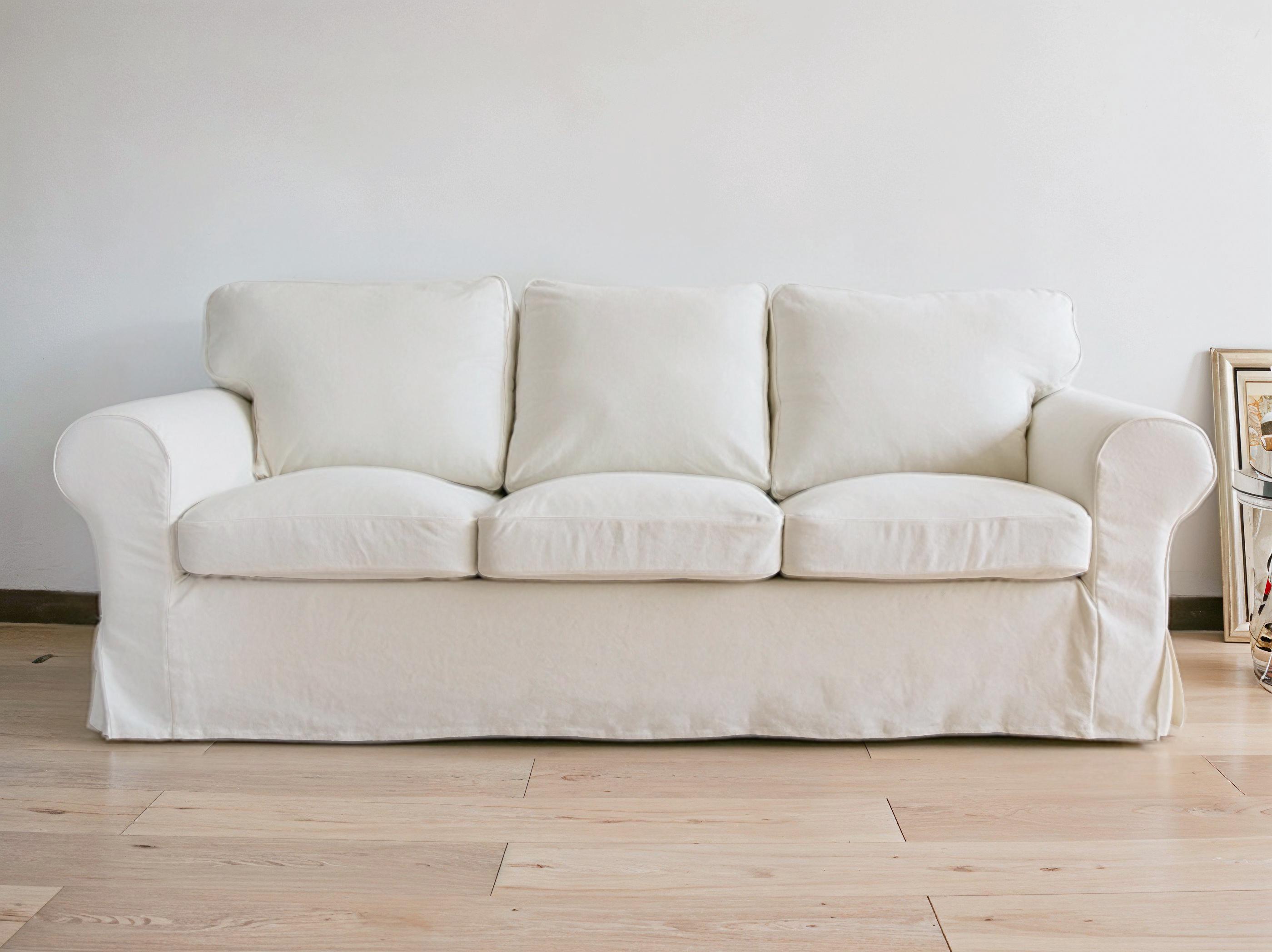 White Linen Couch Cover, Sofa Cover, Custom Sofa Cover, Couch cover, Custom Color and Shape, Washable, Pet-friendly
