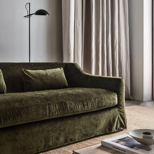 Green Chenille Couch Cover, Sofa Slipcover, Custom Sofa Cover, Replacement