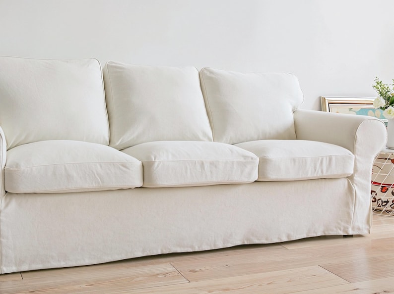White Linen Couch Cover, Sofa Slipcover, White Sofa Cover, Custom Sofa — free download