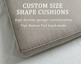 Gray bench cushions, bench cushions, custom size cushions, custom shaped cushions.