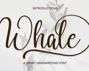 Whale Font, Handwritten Font With Tails, Swirly Font, Thin Font, Wedding Font, Swash Font, Cricut Font, Signature Font, Script Font