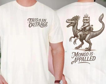 Princess Donut And Mongo 2 Sided T-Shirt, This Is An Outrage Tee, Dungeon Crawler Carl Shirt, Fantasy Book, Geek Cat Lover T-Shirt
