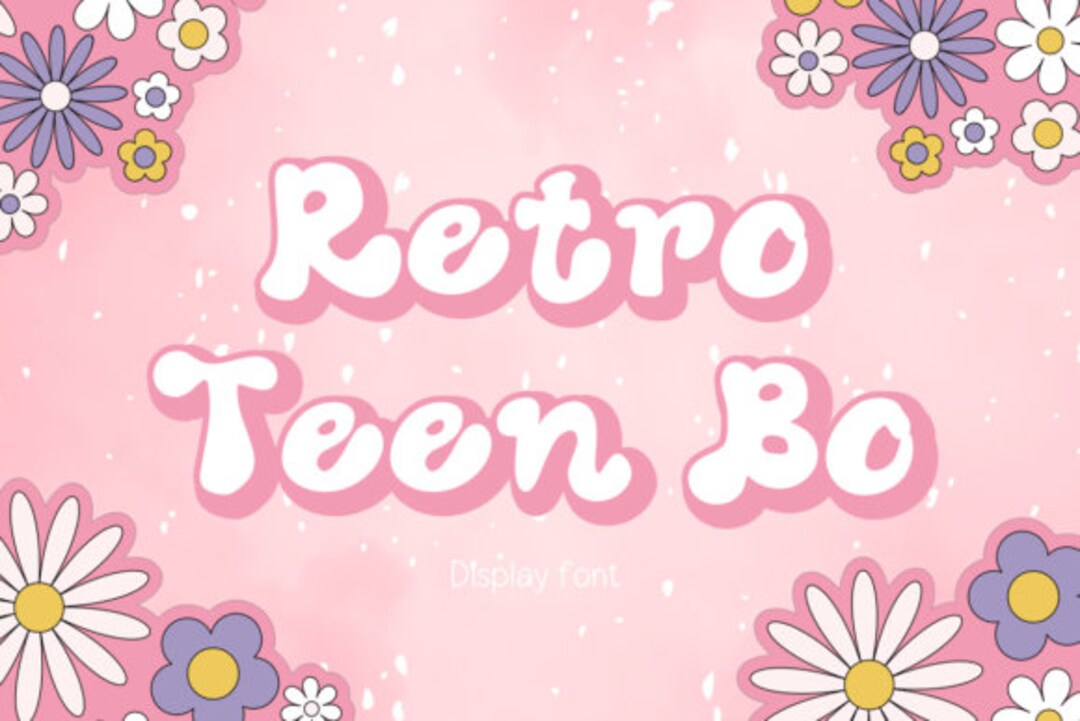 Retro Teen Bo Font, Script Beautiful Font, Vintage Font, Retro ...