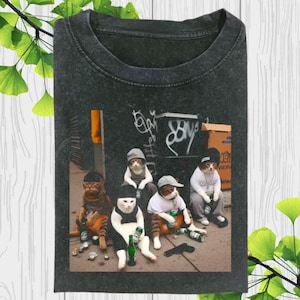 Meme Cat T-shirt, Funny Graphic Tee, Meme Shirt, The Hangover Tee, Gangster Cat, Meow Unisex Streetwear For Men And Women