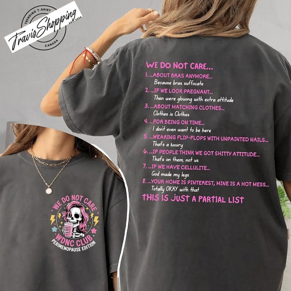 WDNC We Do Not Care Club Comfort Colors T-shirt, Menopause Funny Sweatshirt, Gen X Don’t Care Hoodie, Perimenopause Trending Shirt