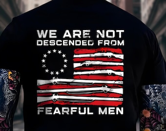 We Are Not Descended From Fearful Shirt, Patriotic Gift for Men, Teen Boy Conservative Republican Sweatshirt, Patriotic Hoodie