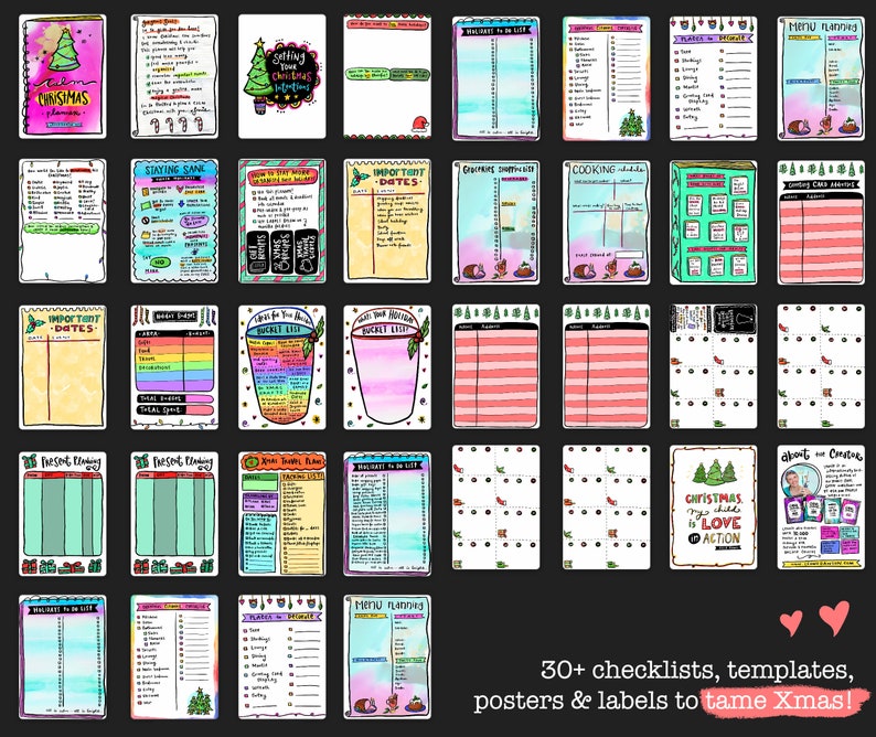 Calm Christmas Printable Planner: Budget, Gift Plan, Cleaning Checklist, Holiday Task List, Self Care, Gratitude, Recipes, Menu Digital image 3