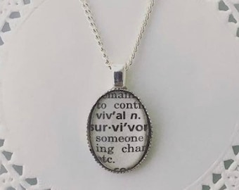 Survivor Necklace - Thinking of You Gift for Breast Cancer Survivor - Cancer Fighter Gift