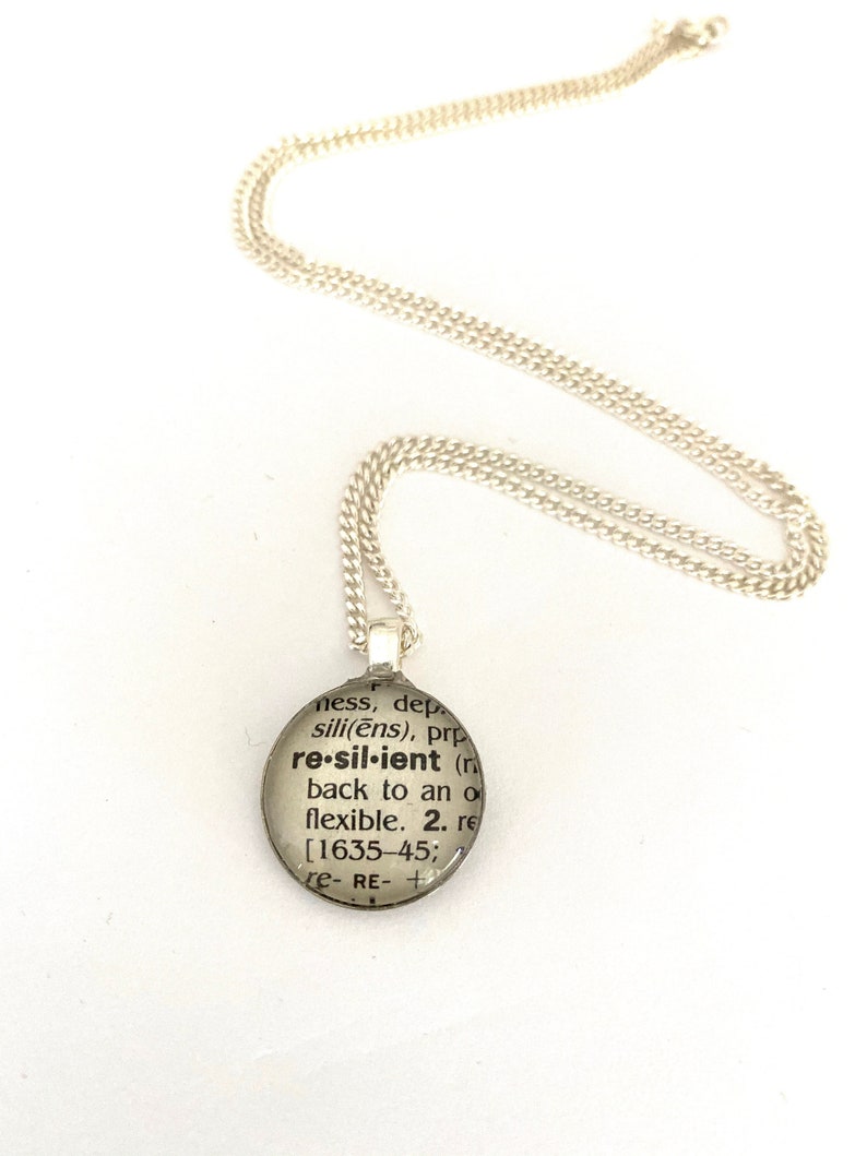 Word of the year Necklace, Round Word Pendant, Book Page Jewelry, Custom Word, Wedding Party Gifts image 3