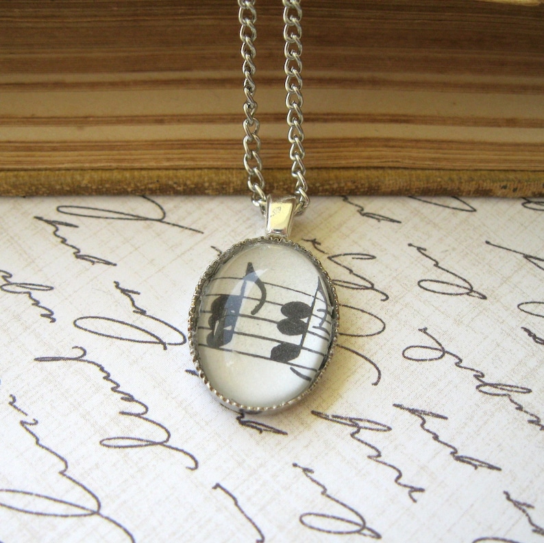 Gift for Musician, Music Teacher Gift, gift for women, gift for piano teacher, music jewelry, music note necklace image 1