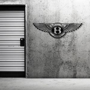 Bentley Metal Wall Art, Bentley Lovers Einzigartiges Geschenk, Lux Car Shop Metallschild, Garage Enrty Metallwanddekor, Geschenk für den Sohn, Geschenk für die Familie