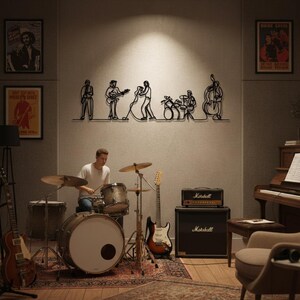 Music Group Metal Wall Art - Rock N Roll Lover Gift - Music Studio Decor