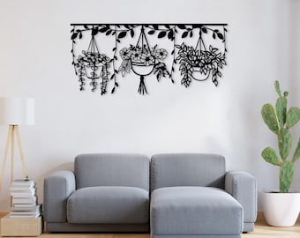 Botanical Metal Wall Art - Modern Floral Home Decor - Home Garden Sign