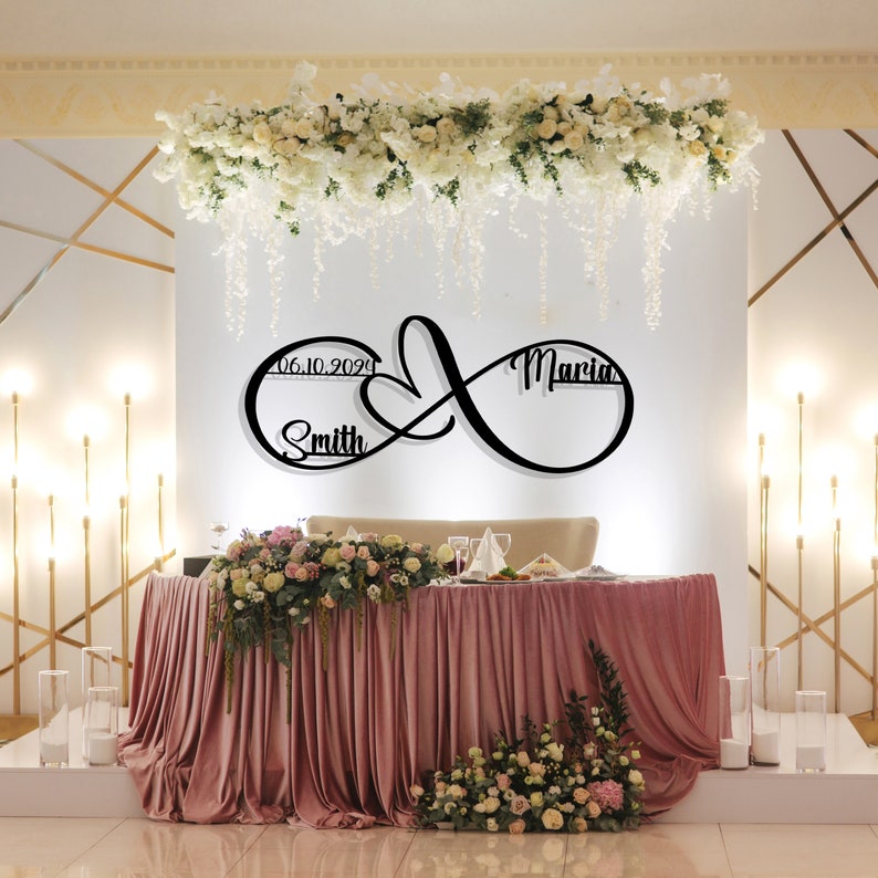 Personalized Infinity Metal Wall Art Custom Wedding Decor Unique