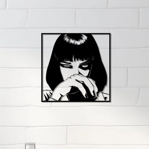 Mia Wallace Metal Wall Art, Pulp Fiction Metal Home Decor, Unique Gift for Movie Lovers, Iconic Metal Wall Art, Gift for Her, Dance Room Art