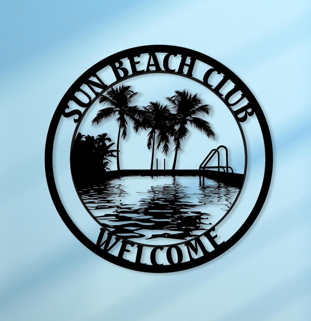 Custom Pool Time Metal Sign: Personalized Beach Club Decor - Etsy