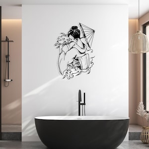 Japanese Geisha Metal Wall Art, Elegant Asian Wall Decor, Unique Gift for Home, Spa, or Entryway, Zen-Inspired Metal Art, Christmas Gift